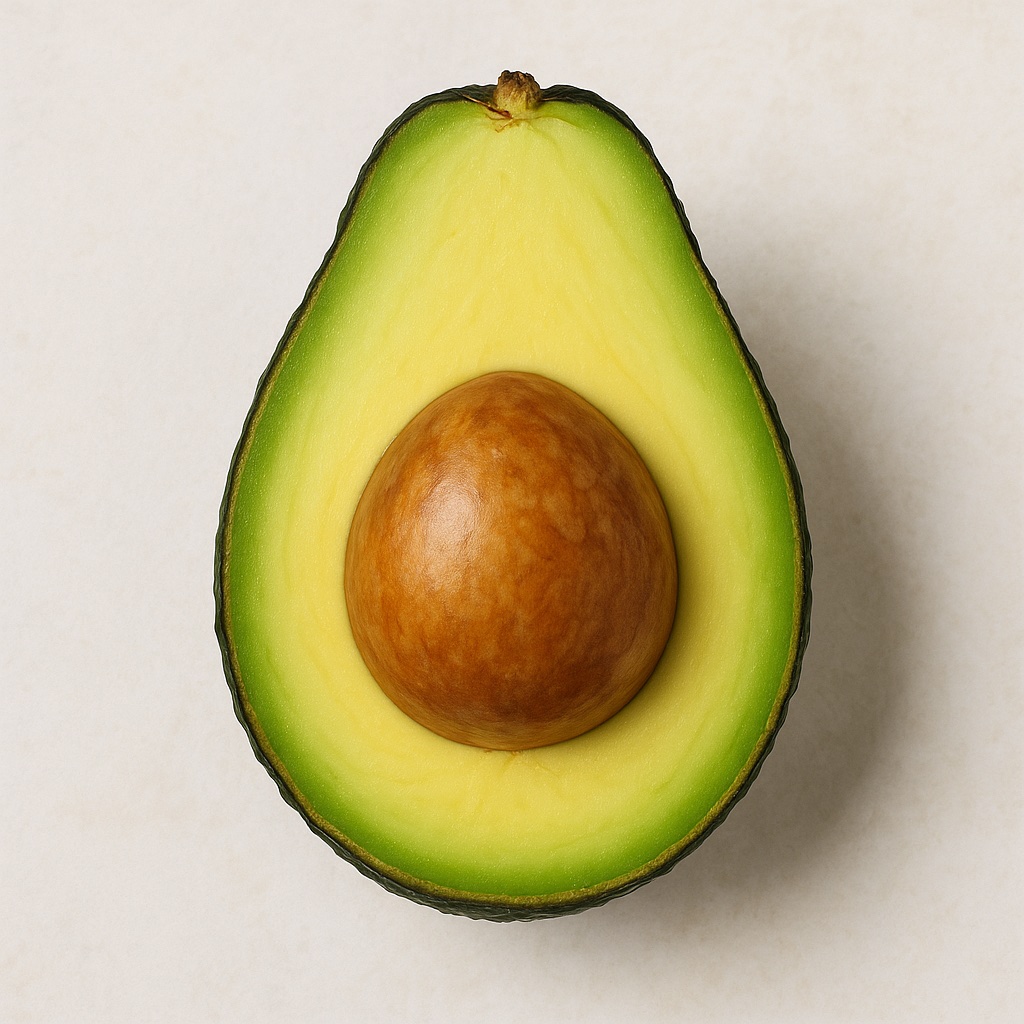 Fresh avocado cut in half